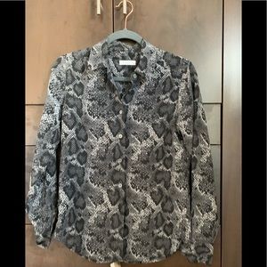 Equipment Brett Snakeskin Snake Print Shirt S